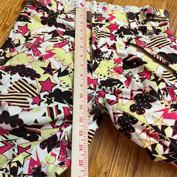 Ride Snowboard Pants Youth Large Waterproof Abstract Pink Yellow Snow - Picture 7 of 8